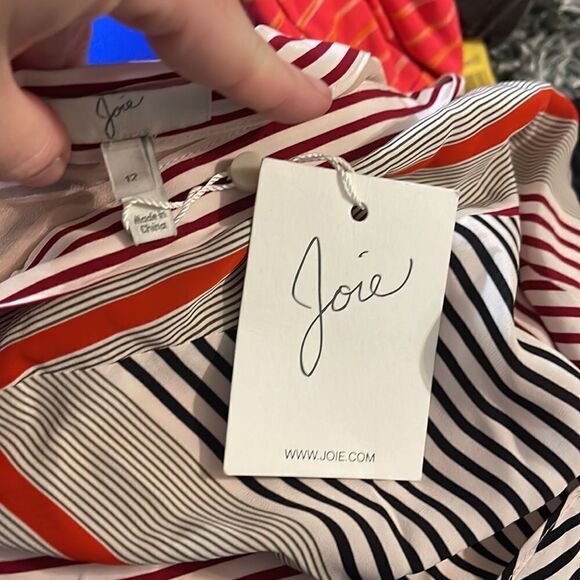 NWT Joie Moni Asymmetrical Striped Skirt 12 - Picture 5 of 5